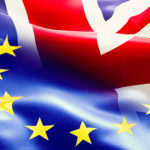 brexit half european union and united kingdom england flag