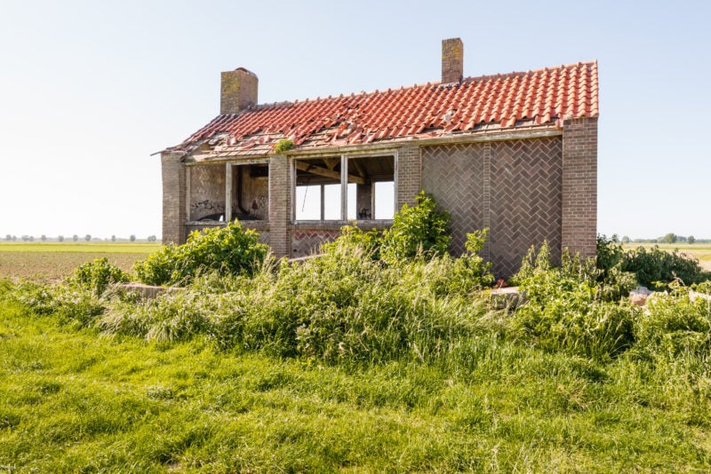 Derelict old building in a rural area